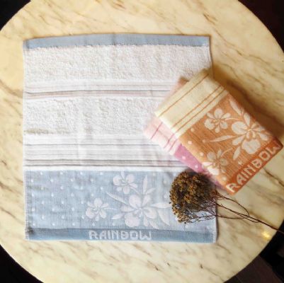 蘭花紗布提花方巾