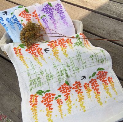 紫藤花印花毛巾(16兩)