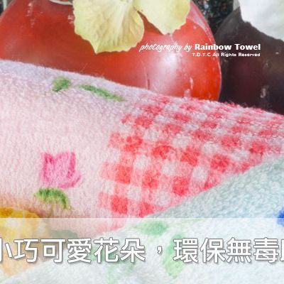 格子小花印花毛巾