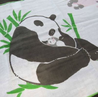 貓熊雙層紗布長巾