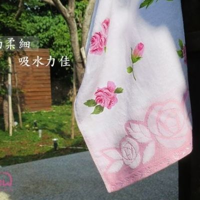玫瑰物語剪絨提花浴巾