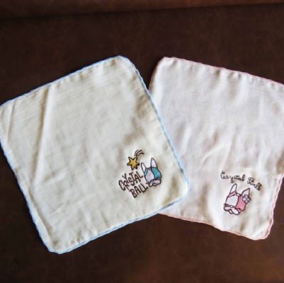 大頭狗紗布刺繡方巾