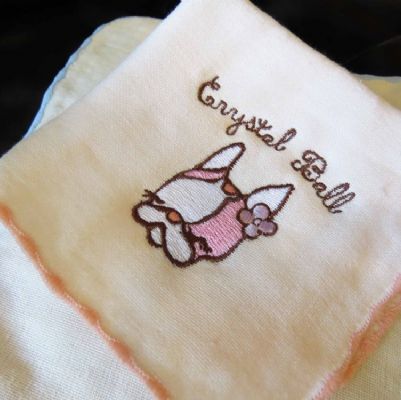 大頭狗紗布刺繡方巾